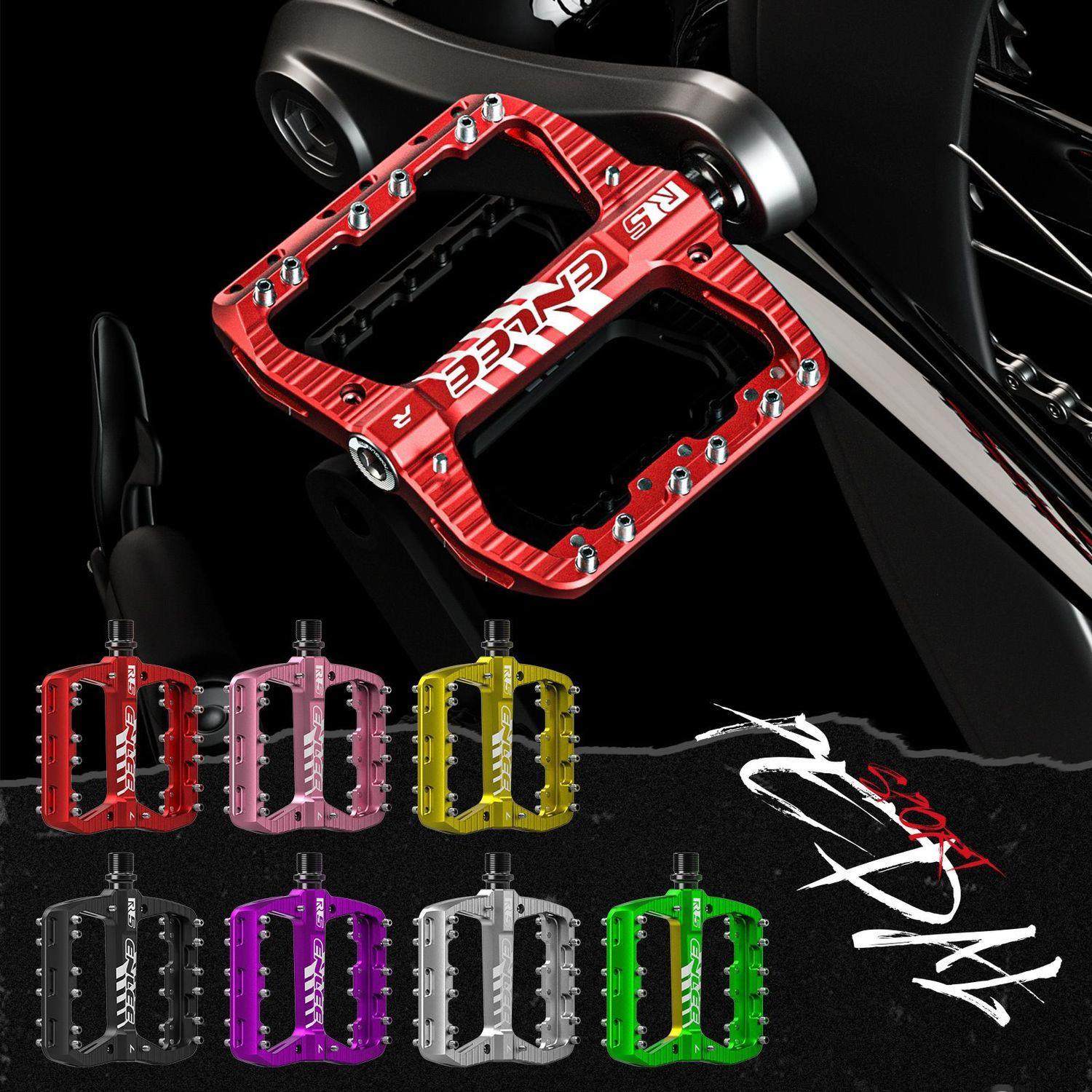 KRSEC山地车通用28钉防滑抓脚速降越野脚踏板公路车超轻加宽脚蹬