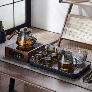 家用套餐高档蒸煮茶器功夫茶杯泡茶壶小型办公室喝茶 玻璃茶具套装