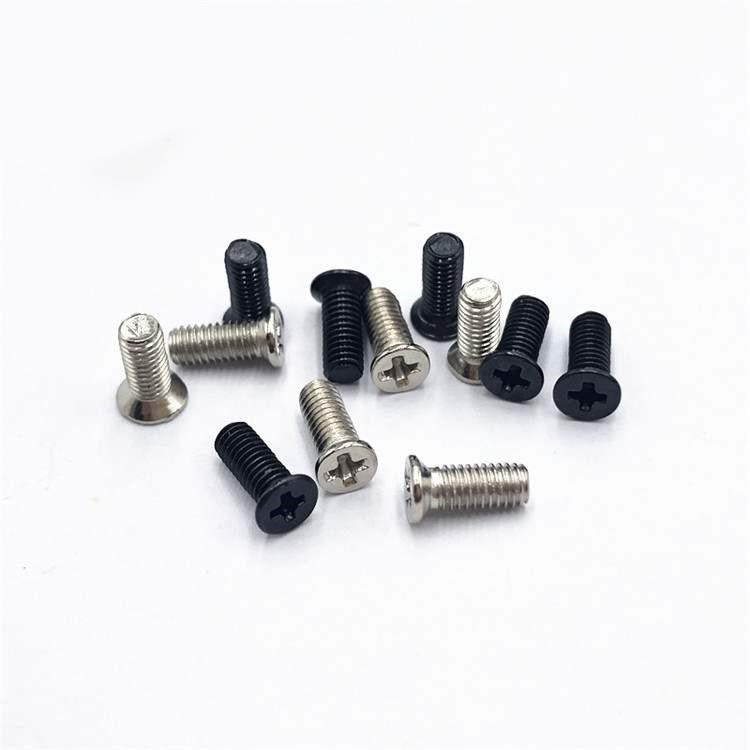 304黑色不锈钢120°薄头十字小沉头平头角螺钉M3*3X4X5X6X8