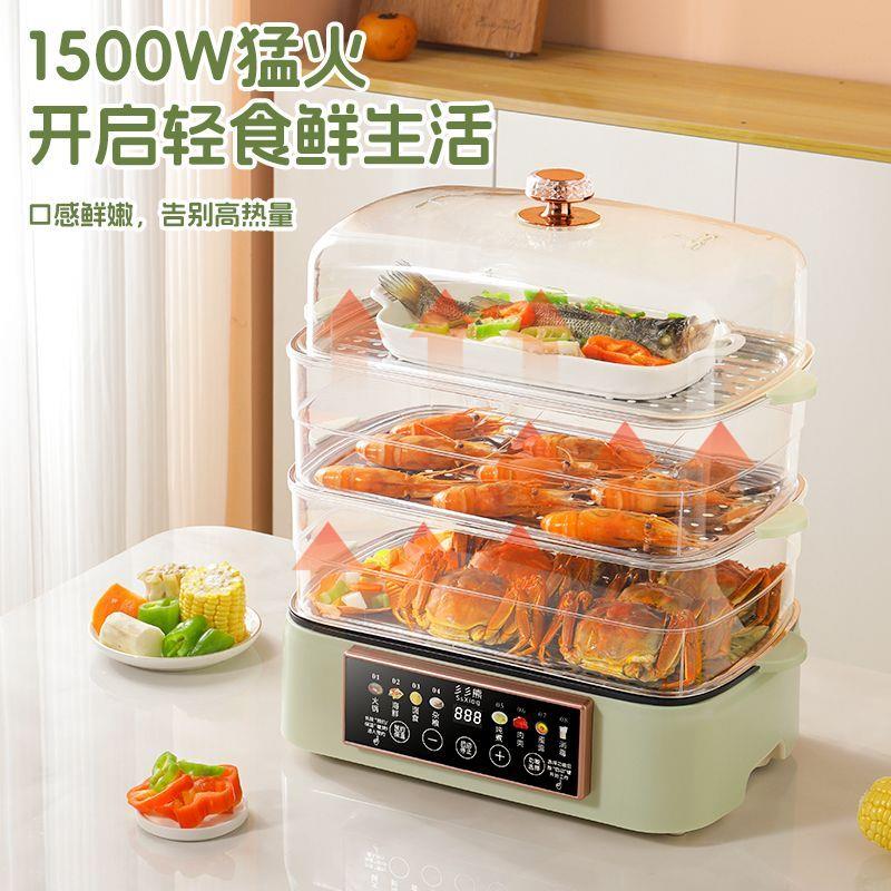 家用电蒸锅大容量蒸煮一体火锅电蒸锅防干烧长方形家用蒸煮一体