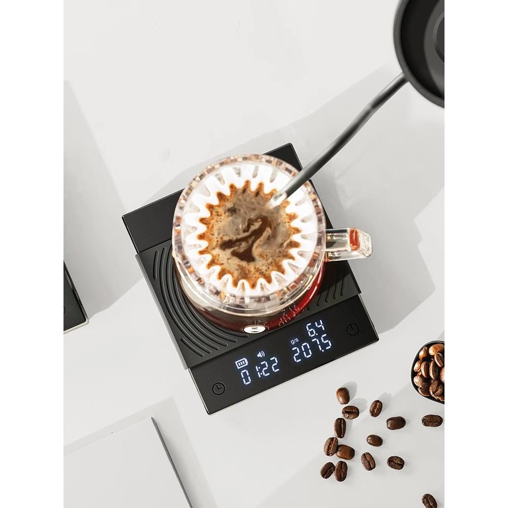 泰摩咖啡电子秤 黑镜BASIC2 DUO智能手冲咖啡秤 意式MINI称重计时