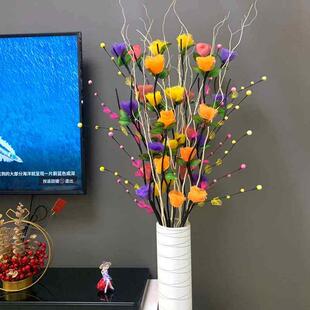 叶脉干 干燥花客厅落地假花塑料花插花彷真花束套装饰品摆件电视