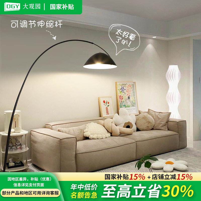 钓鱼灯落地灯客厅沙发灯简约现代轻奢卧室氛围落地立式台灯125Q