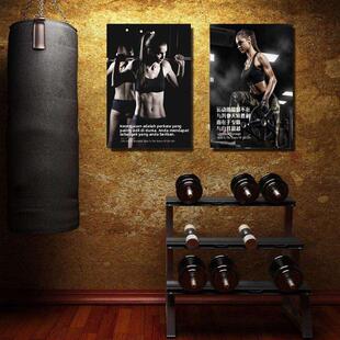 健身房墙面装饰画励志挂画健身肌肉海报女安内拉海报文化美女壁画