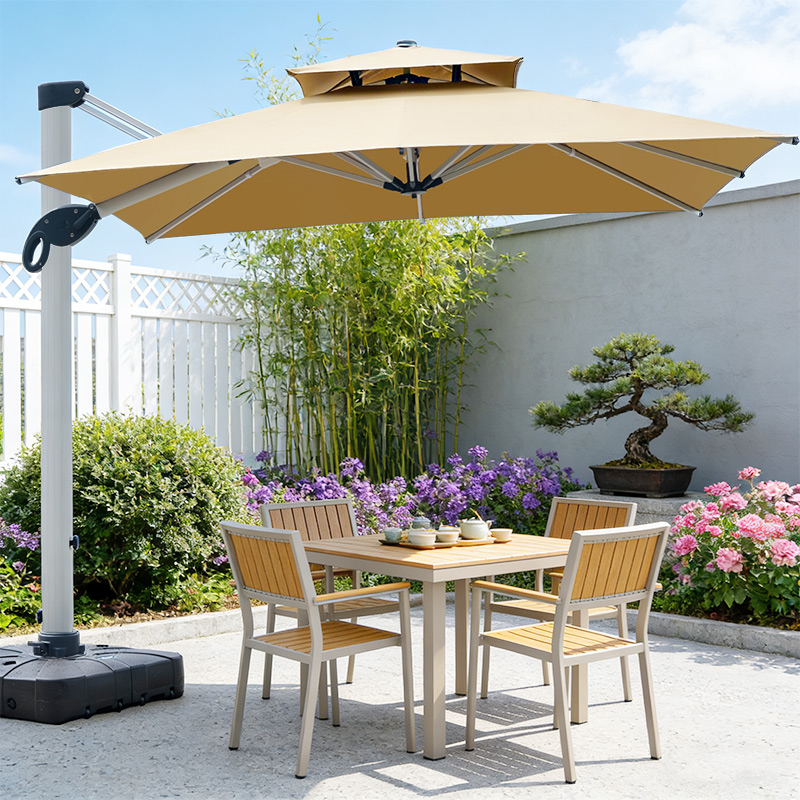 户外遮阳伞庭院露台太阳能罗马伞