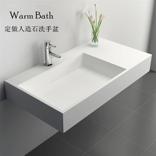 洗i脸盆尺寸定制卫生间浴室柜盆阳台哑光家用洗面盆 人造石挂墙式