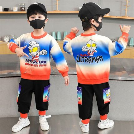 中小童衣服男童卫衣套装2024春秋新款洋气宝宝酷帅儿Y童秋装两件
