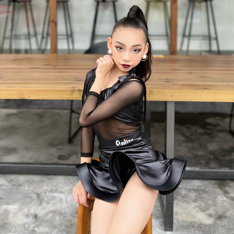 洛利塔春夏d拉丁舞l蹈服女儿童少儿网红专业练功服女童演出表演服