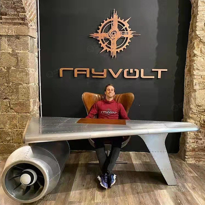 工业风老板桌创意航空飞机台铝片办公台设计师复古电脑书桌椅组合,家居饰品,壁饰,淘宝优惠券,粉丝福利购,淘宝优惠卷