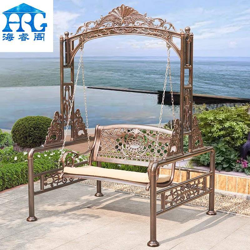 家具户外铸铝秋千庭院成人双人吊椅网红摇篮铝合金秋千奢华型