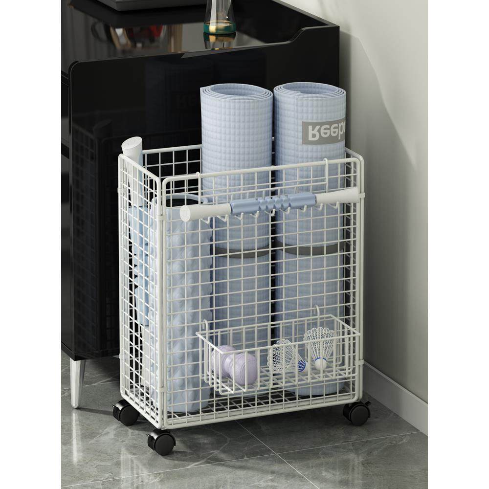 瑜伽垫收纳架健身运动器材收纳篮夹缝放羽毛球拍可移动置物收纳框,收纳整理,运动器材收纳用具,淘宝优惠券,粉丝福利购,淘宝优惠卷