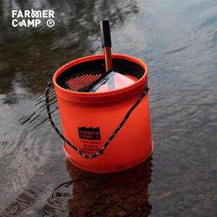 Farmer Camp可折叠打水桶 户外钓鱼鱼箱多功能水桶装鱼野钓活鱼桶