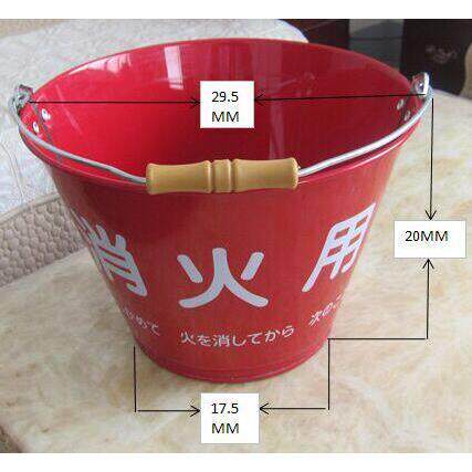 消防桶沙桶消火桶家用铁皮桶提水桶垃圾桶8L灭火桶应急 马口铁桶
