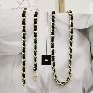 女士黑色链条箱包配件单肩包链子斜挎金属链条肩带包邮穿皮包链子