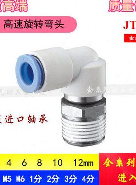 直角高速旋转接头弯头KSL04/06/08/10/12-M5/01S/02S/03S/04S快插