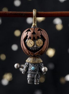 南瓜巫豆娃娃s925银饰品吊坠装饰个性复古流行潮玩男女款时尚挂件