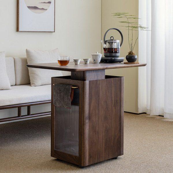 黑胡桃木小茶桌茶水柜一体茶台可移动阳台桌小户型客厅茶几沙发边,住宅家具,家用茶台/茶桌,淘宝优惠券,粉丝福利购,淘宝优惠卷