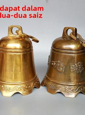 纯铜铸造风铃挂件铜钟铜铃铛庭院寺庙中式创意装饰品挂件六字真言
