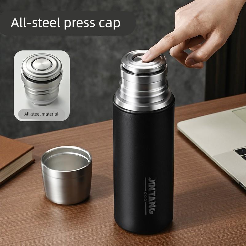 全钢保温杯大容量316不锈钢水杯高档泡茶杯带长滤网全盖大人水壶