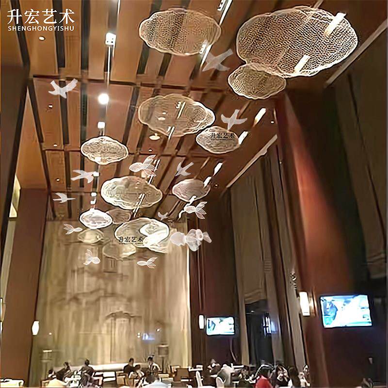 云朵飞鸟幼儿园商场店铺天花板空中吊饰悬吊式天花板装饰悬挂创意