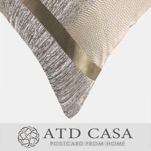 米金色交织纹提花腰枕 ATD CASA 现代简欧样板房家居软装 靠包抱枕