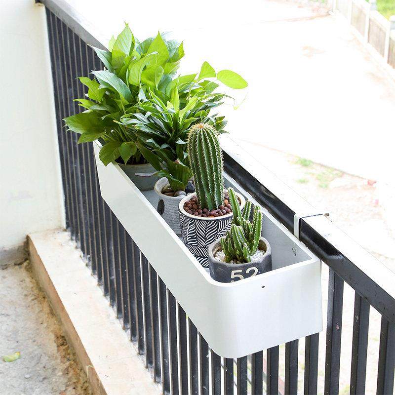 简约阳台不锈钢花架置物架室外栏杆悬挂护栏挂式多肉田园花盆架