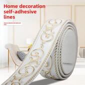 天花板石膏线形状漂亮边缘线不干胶线电视墙装 饰线Pvc欧洲 饰条装