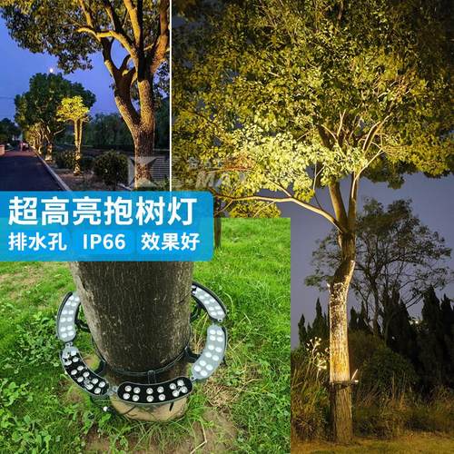 LED抱树灯防水抱柱灯七彩外控DMX512RGB抱箍文旅户外环形照树灯