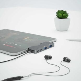 3.5音频 USB HUB PD100W c扩展坞六合一HDMI4K 私模Type USB3.0