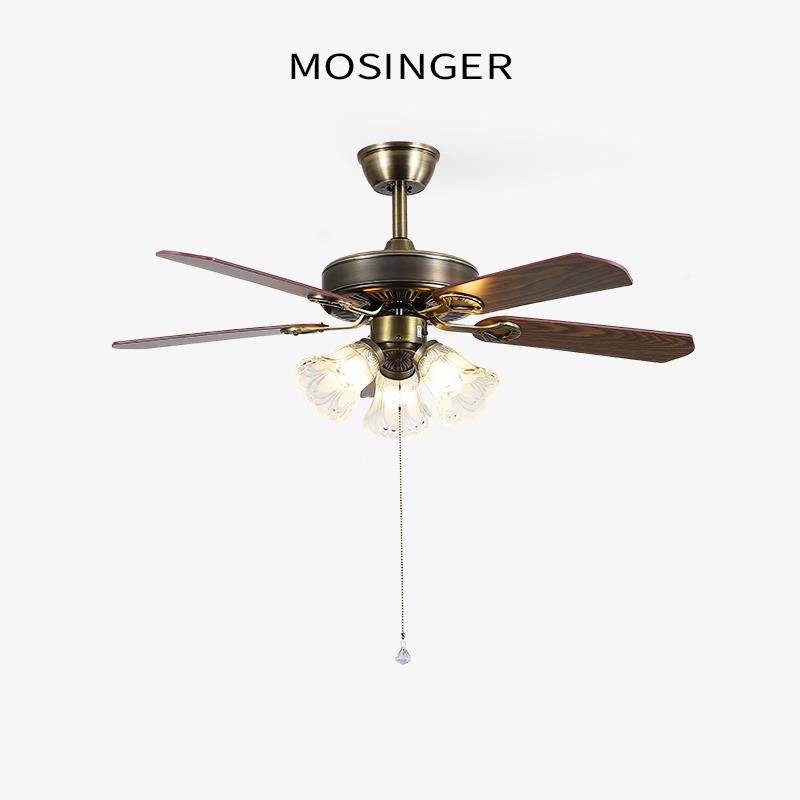 饭厅吊灯日式侘寂风饭厅餐桌一体电风扇灯工业覆古家用客厅吊扇灯