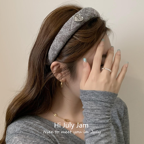 复古小众毛呢发箍女秋冬2025新款