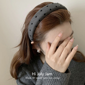 经典 格雷灰色波点爱心发箍 韩系百搭宽边头箍高颅顶洗脸压发发卡