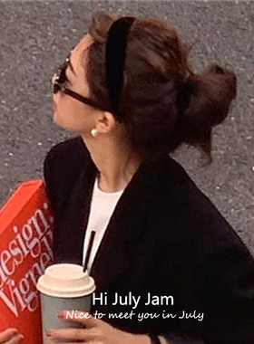 韩国ins博主fever同款黑色丝绒发箍女百搭宽边外出发卡高颅顶头箍