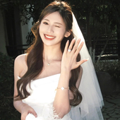 领证登记小头纱新娘结婚主婚纱头纱高级感求婚领证登记蓬蓬纱发饰