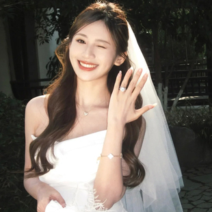 领证登记小头纱新娘结婚主婚纱头纱高级感求婚领证登记蓬蓬纱发饰