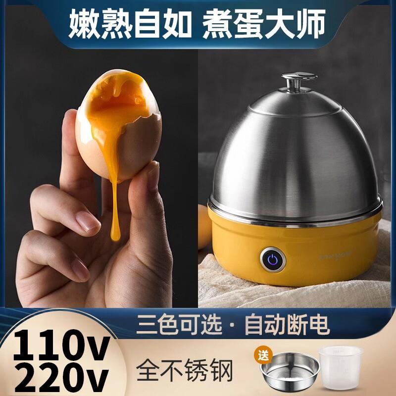 海外用110v220v煮蛋器蒸蛋器自动断电小型不锈钢早餐机煮温泉鸡蛋
