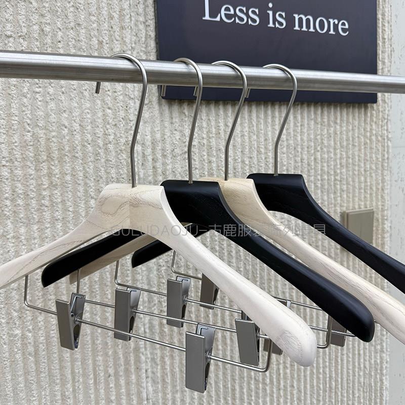 服装店衣架椿木防刮防滑高档无痕女装实木买手店专用婚纱衣架裤架