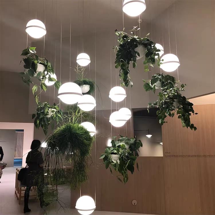 后现代圆球吊灯客厅饭厅LED氛围装饰灯压克力灯罩鱼线型吊灯