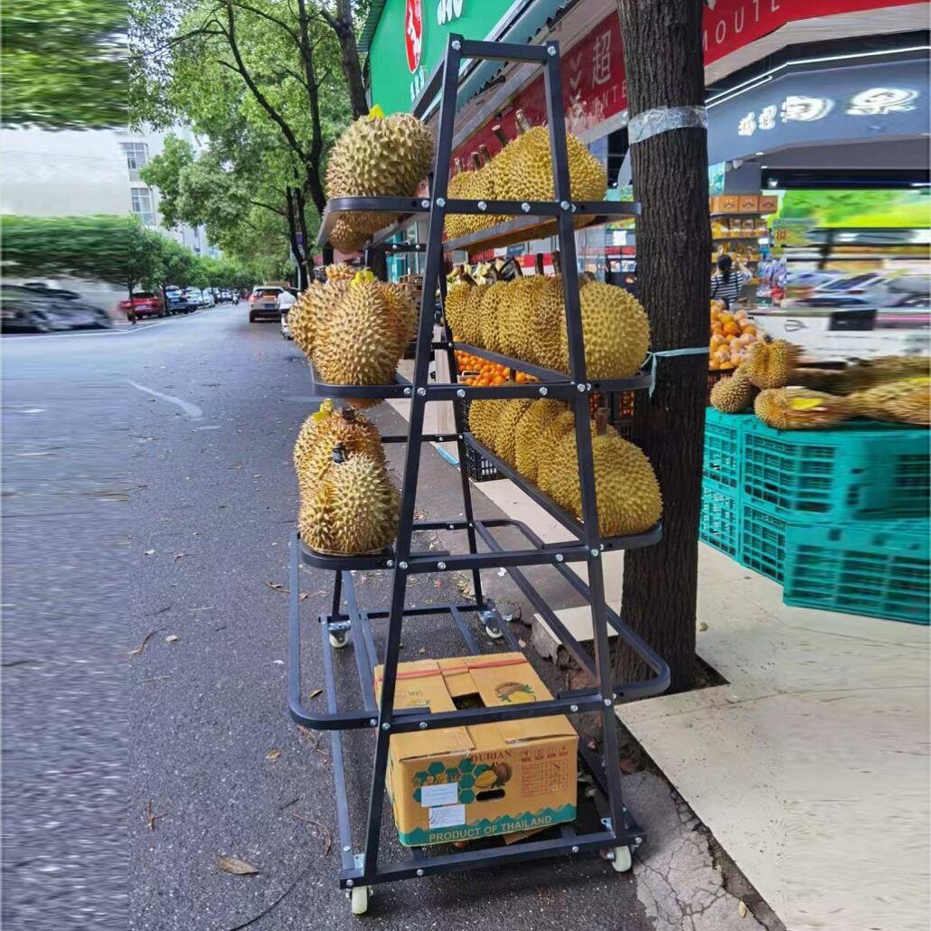 水果店货架展示架菠萝蜜榴莲展示托陈列架摆摊生鲜超市蔬菜货架子