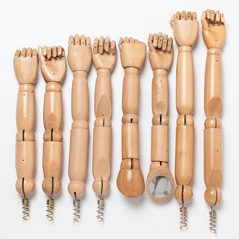 模特手臂配件道具男女展示架活动关节胳膊儿童服装人台实木假手掌