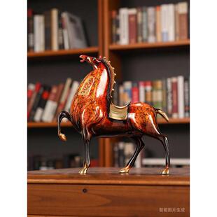 全铜马摆件大漆工艺品马到成功将军马办公室客厅装 饰乔迁开业礼品