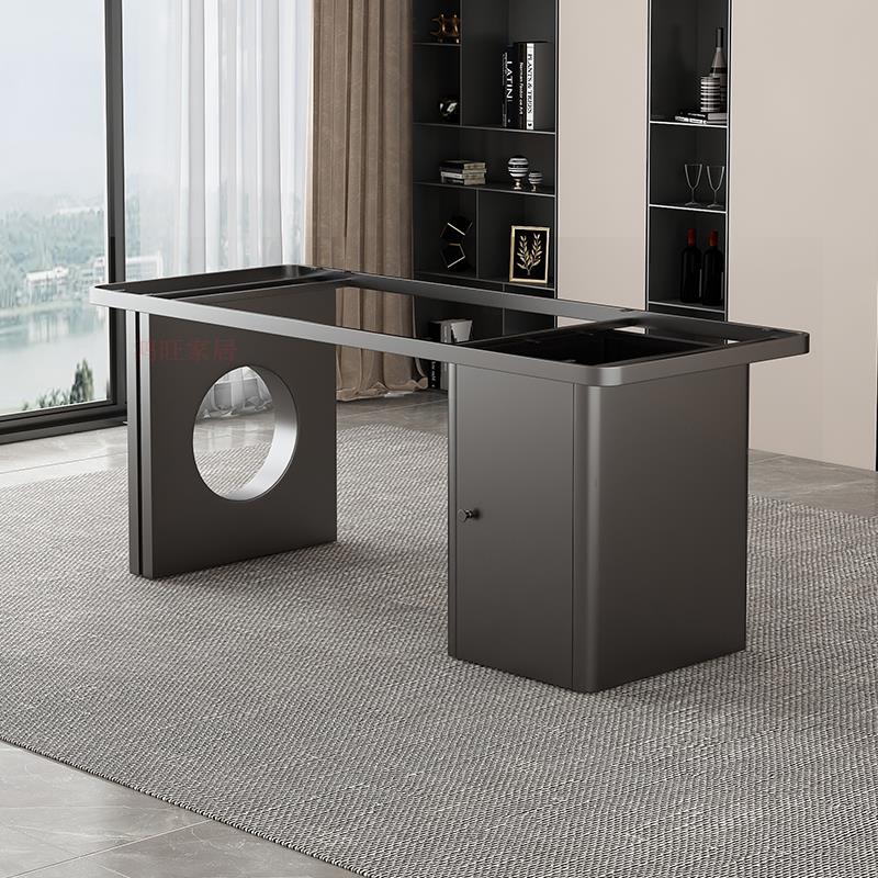 天然奢石茶桌底座大理石泡茶桌支架岩板大板不锈钢桌腿办公桌架子