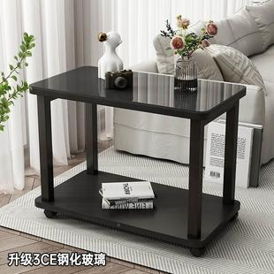边几沙发边柜厅家用钢化玻璃茶几小桌子简约现代阳台喝茶小方桌
