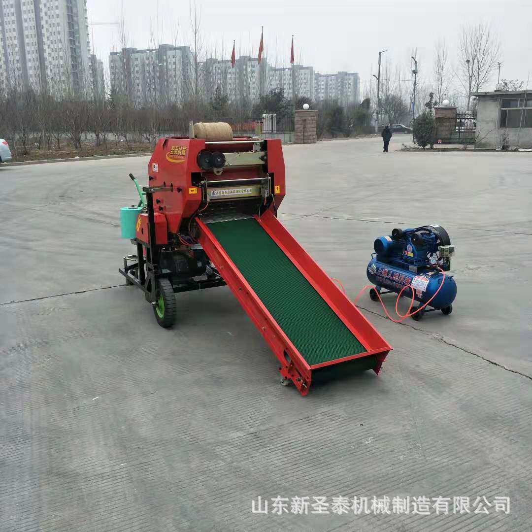 全自动青储饲料打包机原理生产固定式青储打捆机