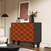 法式 轻奢高级感实木客厅靠墙玄关柜入户门鞋 柜家用餐柜收纳柜