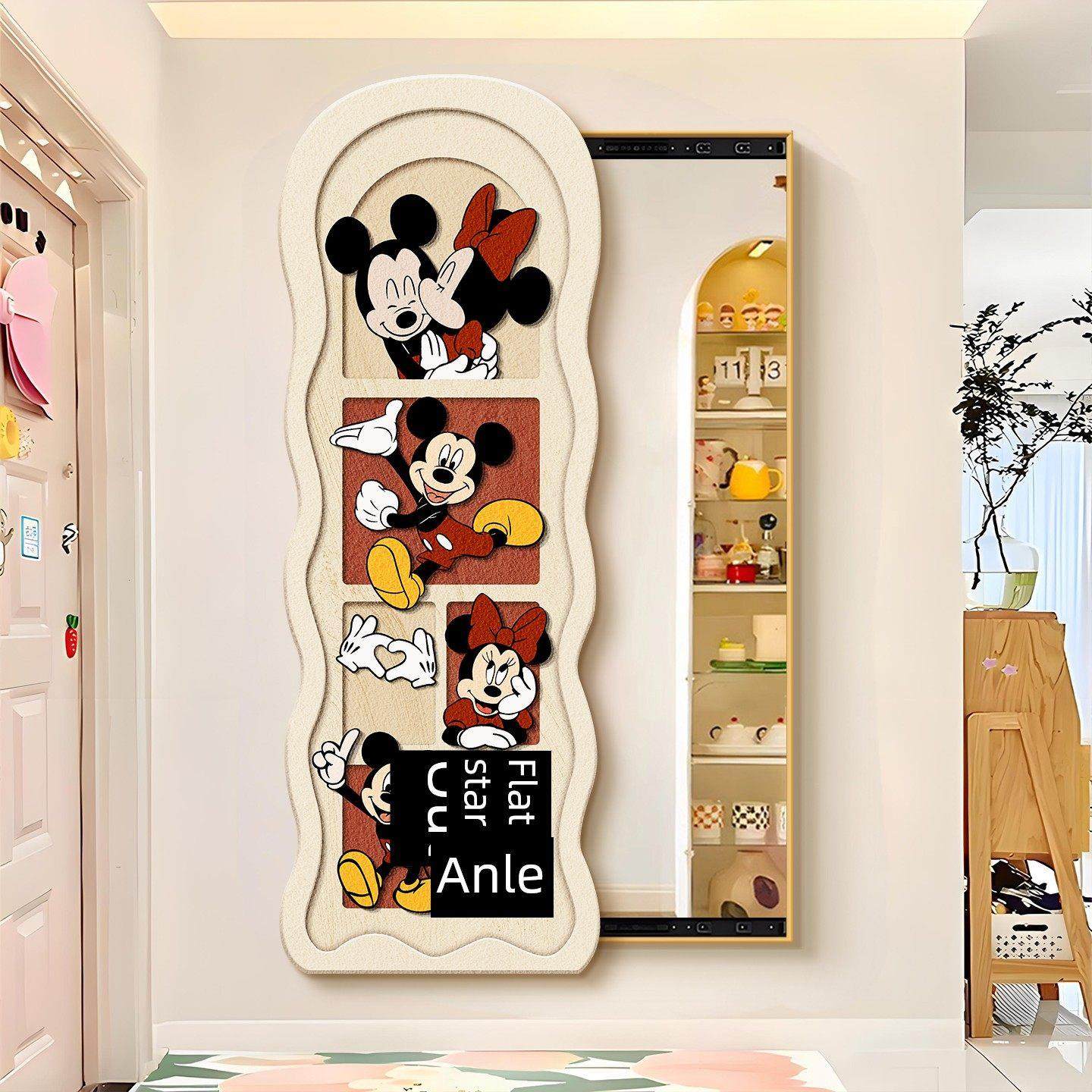 入口门隐形梳妆镜壁挂卡通入口滑动全身镜装饰画隐藏客厅试衣镜,家居饰品,现代装饰画,淘宝优惠券,粉丝福利购,淘宝优惠卷