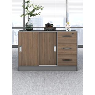 办公室隔断柜推拉门公司文件柜低柜打印机柜文件侧柜木制文件柜