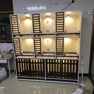 小型犬实木玻璃狗柜狗别墅宠物寄养笼子展示狗屋厕所宠物定制狗笼