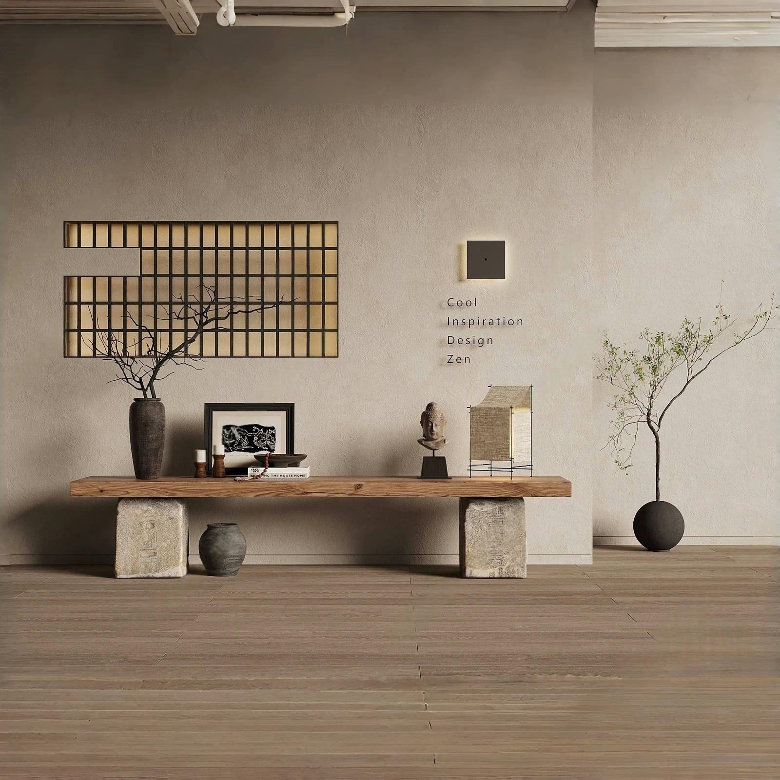 诧寂风实木长条凳覆古做旧咖啡店装饰摆饰彷石案台玄关条条案矮凳