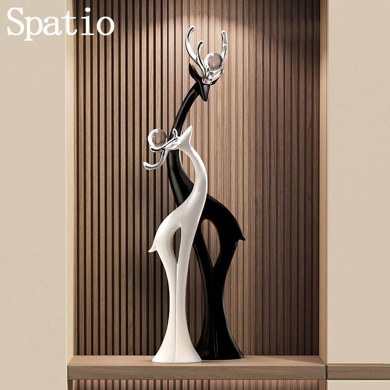 Spatio大型落地摆件招财鹿入户玄关饰品电视柜旁装饰品乔迁新居礼,家居饰品,装饰摆件,淘宝优惠券,粉丝福利购,淘宝优惠卷